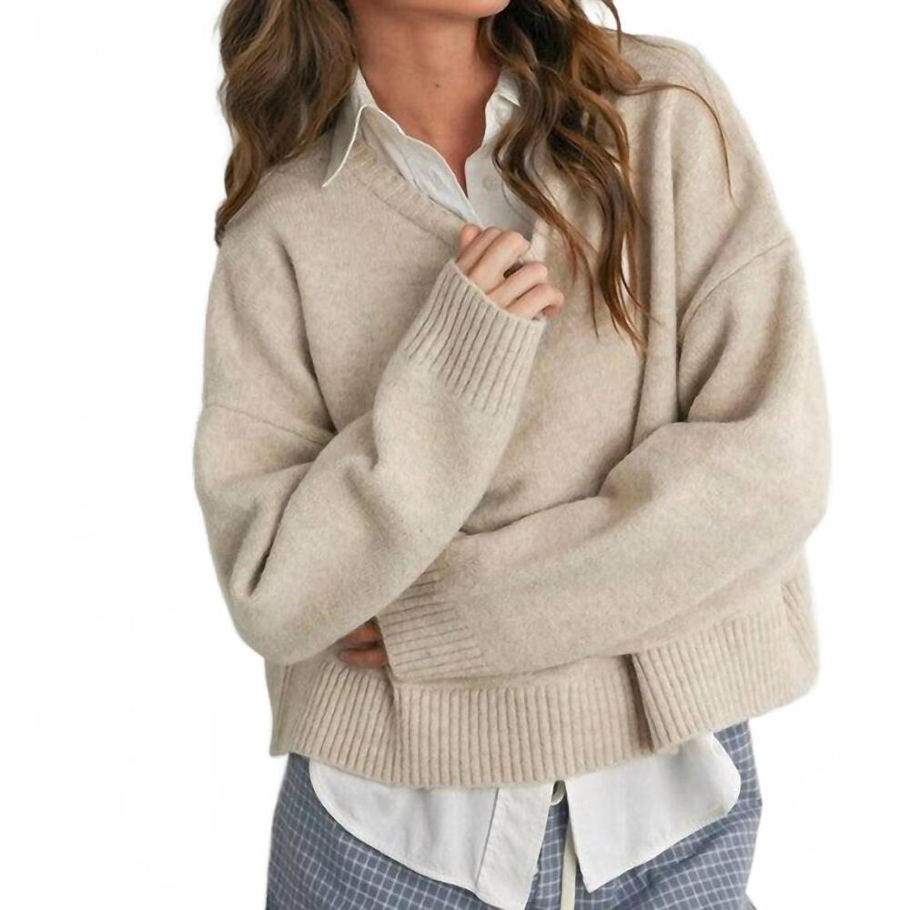 NEW BUTTERMELON tie-back sweater in beige